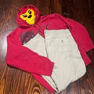 Carhartt 38x30 Workwear Relaxed Fit Carpenter Pants Tan Canvas Utility Y2K